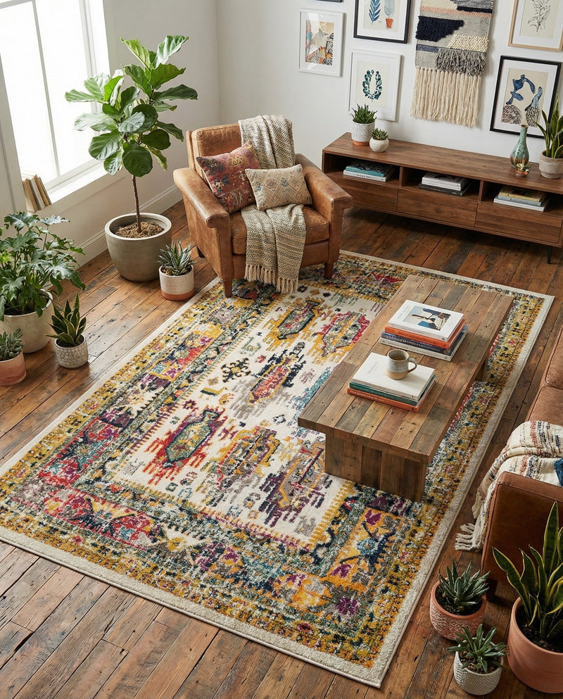 Brighton Terrace Collection Area Rug -  Portslade Rectangle Ivory  lifestyle 19