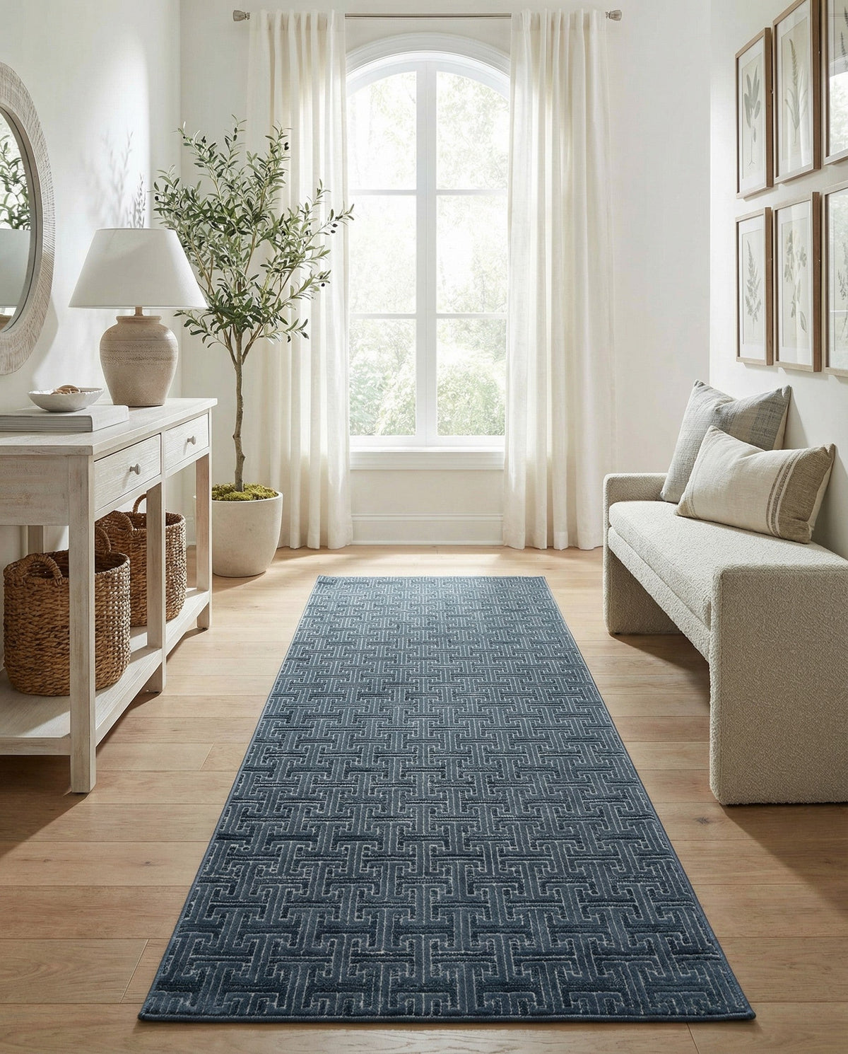 Metro Heights Collection Area Rug -  Hamilton Runner Navy Blue  lifestyle 86