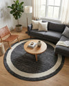 Studio Haven Collection Area Rug -  Alcove (Black) Round Black  lifestyle 49