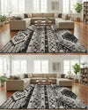Cascade Range Collection Area Rug - Hood (Black and White) Rectangle Black and White  lifestyle 9