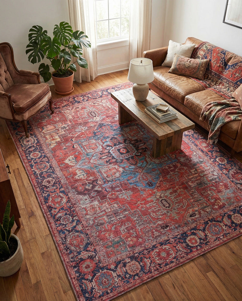 Zahara Oasis Collection Area Rug -  Essaouira Rectangle Rust Red  lifestyle 16