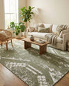 Desert Nomad Terrace Collection Area Rug - Sahara (Green) Rectangle Green  lifestyle 8