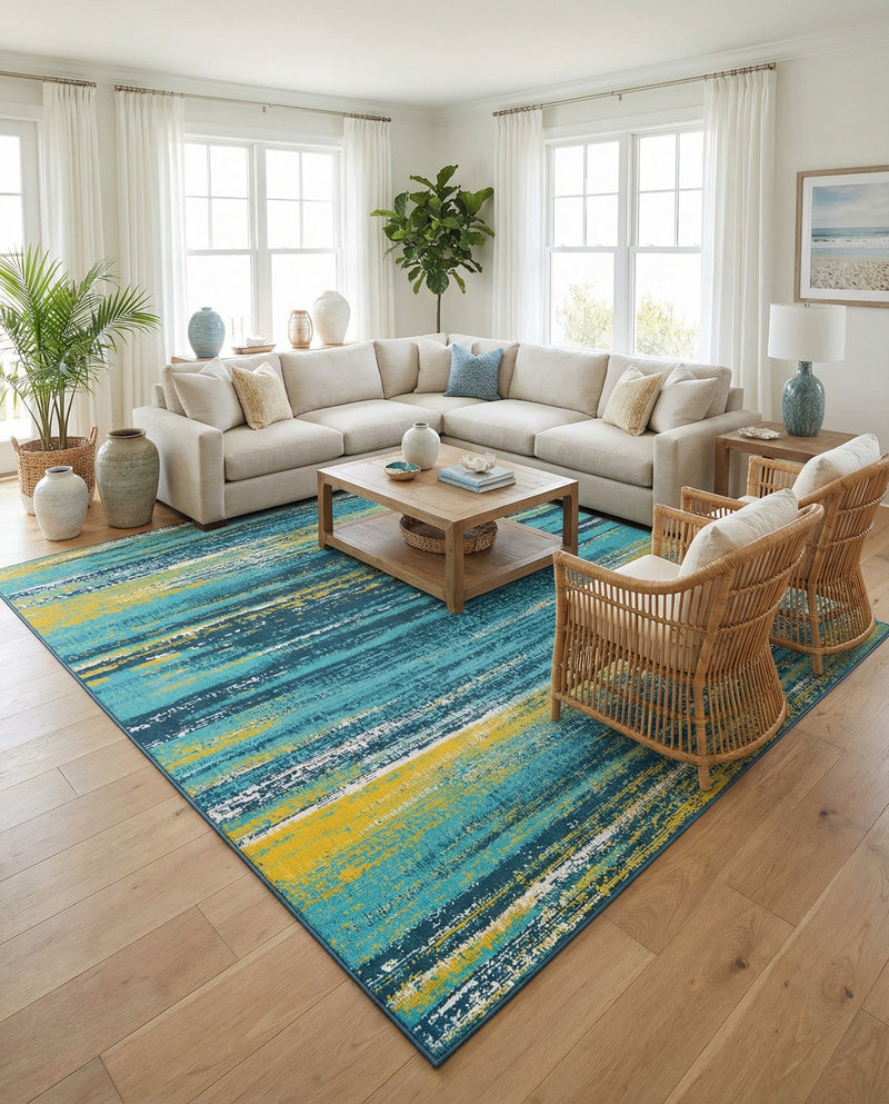 Seaside Haven Rugs Collection Area Rug -  Sandbar Square Multi.Blue  lifestyle 57