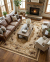 Versailles Elegance Collection Area Rug -  Louveciennes (Cream) Rectangle Cream  lifestyle 15