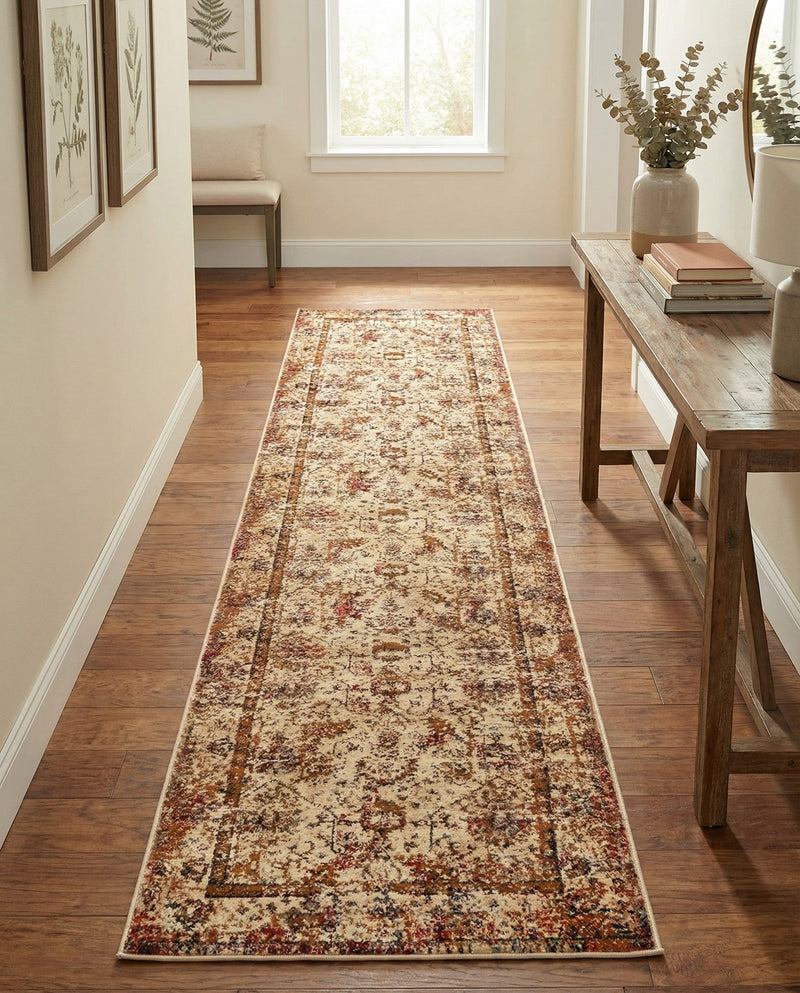 Neptune Elegance Collection Area Rug -  Galatea (Beige Cream) Runner Beige Cream  lifestyle 65