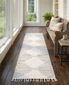Thar Cotton Collection Area Rug - Jaisalmer (White) Runner White  lifestyle 54