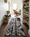 Cascade Range Collection Area Rug - Hood (Black and White) Runner Black and White  lifestyle 31