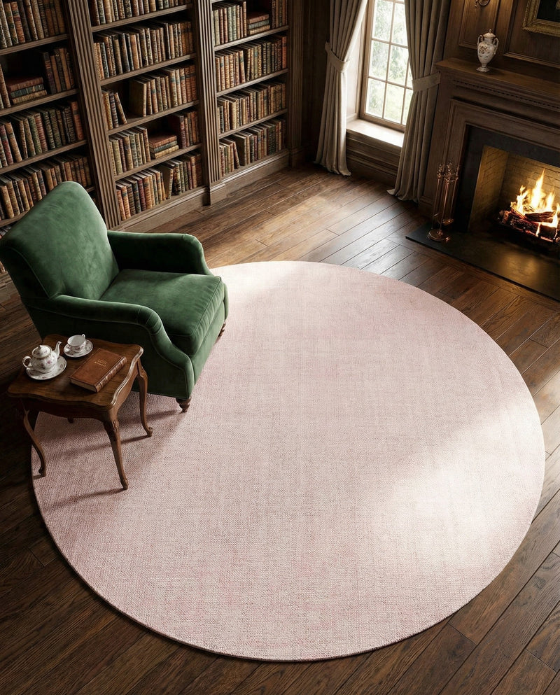 Berkshire Estate Collection Area Rug - Windsor (English Rose) Round English Rose  lifestyle 68