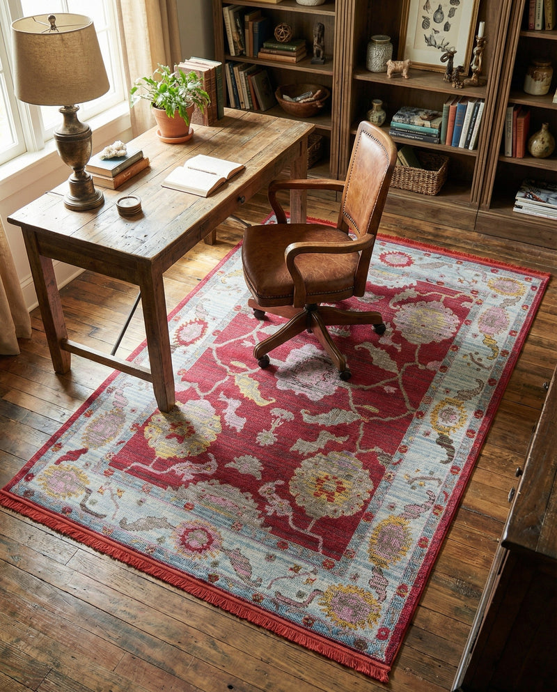 Arcadia Rugs Collection Area Rug - Eden (Red) Rectangle Red  lifestyle 24