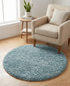 Eternal Plush Oasis Collection Area Rug -  Tranquility (Slate Blue) Round Slate Blue  lifestyle 36