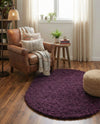Plush Oasis Collection Area Rug - Serenity (Eggplant Purple) Oval Eggplant Purple  lifestyle 74