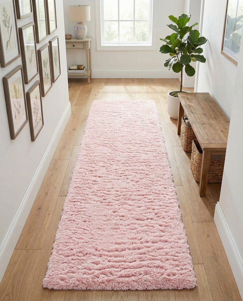 Eternal Plush Oasis Collection Area Rug -  Tranquility (Pink Lace) Runner Pink Lace  lifestyle 70