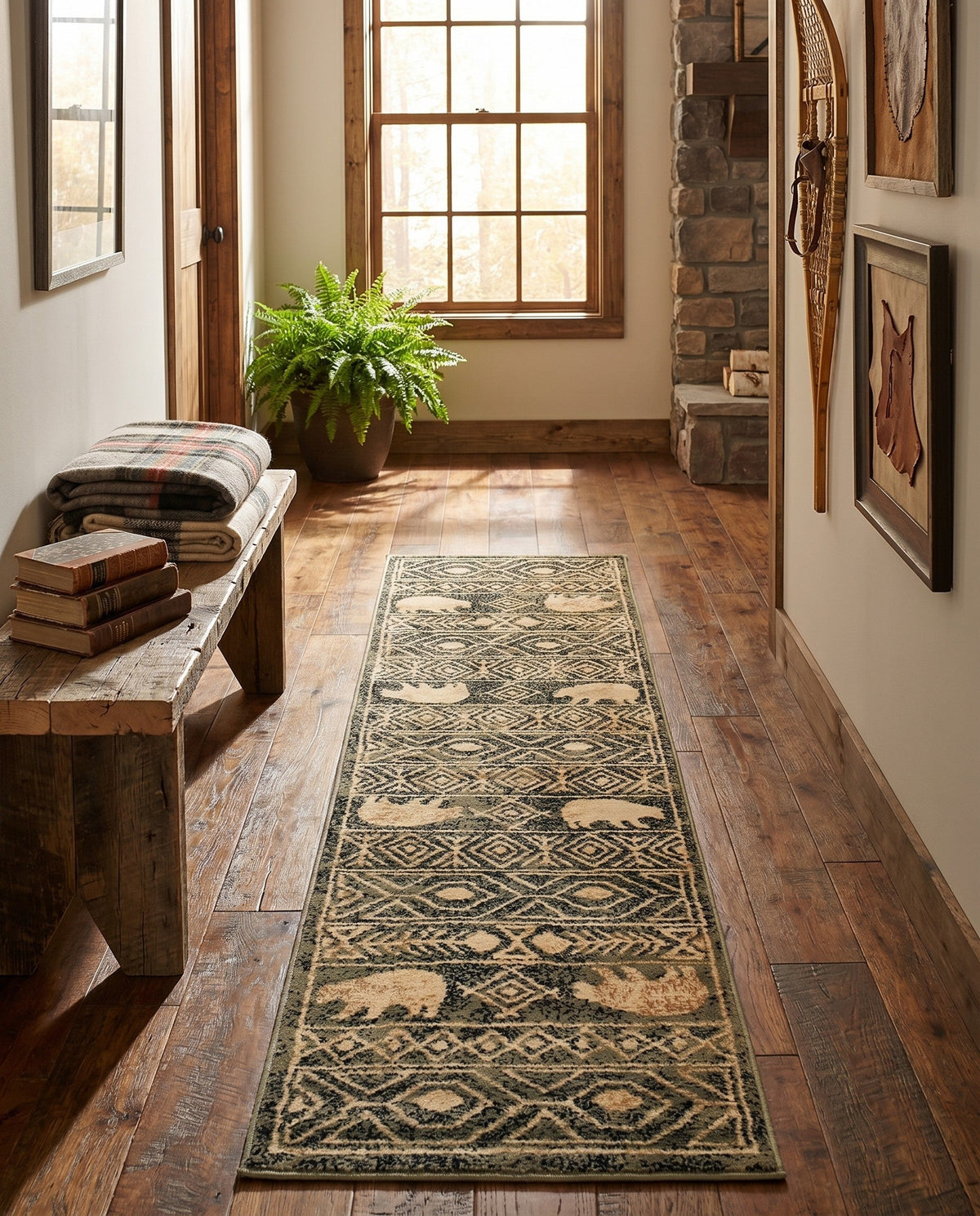 Frontier Trails Collection Area Rug -  Sedona Runner Green  lifestyle 54