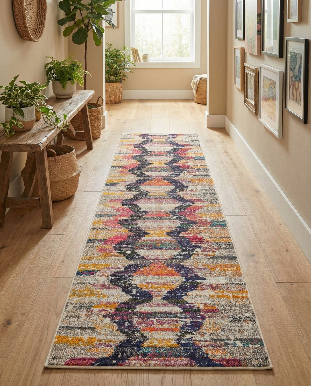Colorburst Oasis Collection Area Rug -  Mirage Runner Multi  lifestyle 42