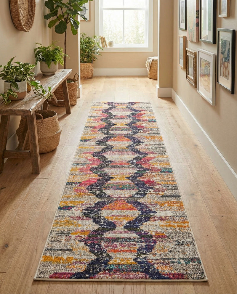 Colorburst Oasis Collection Area Rug -  Mirage Runner Multi  lifestyle 42