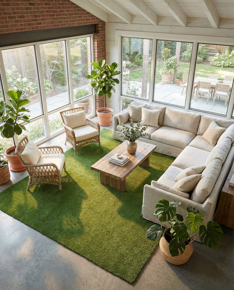 Meadow Retreat Collection Area Rug - Glen Rectangle Green  lifestyle 10