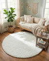 Alpine Plush Collection Area Rug -  Cortina (White) Round White  lifestyle 75