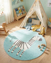 Wonder Tykes Collection Area Rug -  Vibrant Round Teal  lifestyle 37