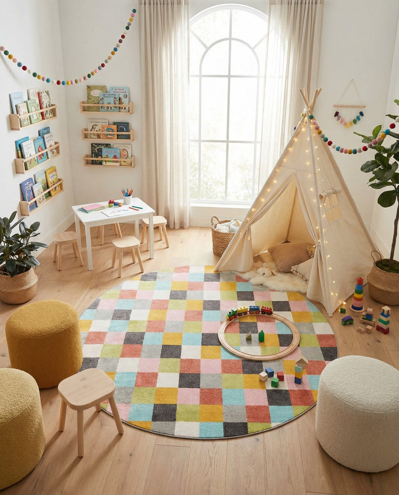 Wonder Tykes Collection Area Rug -  Mythic Round Multi  lifestyle 43