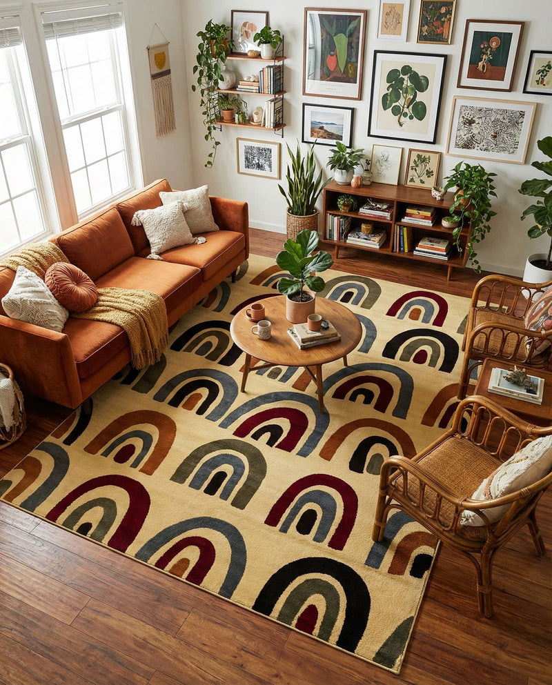 Bistro Lounge Collection Area Rug -  Breve Rectangle Cream  lifestyle 16