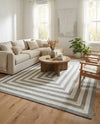 Sustainable Strands Indoor-Outdoor Oasis Collection Area Rug - Harborview Rectangle Gray and White  lifestyle 45