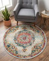 Brighton Terrace Collection Area Rug - Hove (Ivory) Round Ivory  lifestyle 33