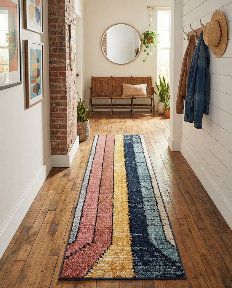Marrakech Mosaic Collection Area Rug -  Agadir Runner Multi  lifestyle 48
