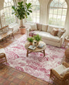 Meadow Breeze Collection Area Rug -  Bluebell Rectangle Fuchsia  lifestyle 18