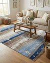Zagros Shades Collection Area Rug -  Behbahan Rectangle Blue Gray  lifestyle 5