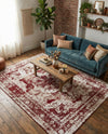 Riviera Elegance Collection Area Rug -  Menton (Burgundy) Rectangle Burgundy  lifestyle 34