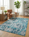 Geneva Terrace Collection Area Rug -  Morges Rectangle Blue  lifestyle 22