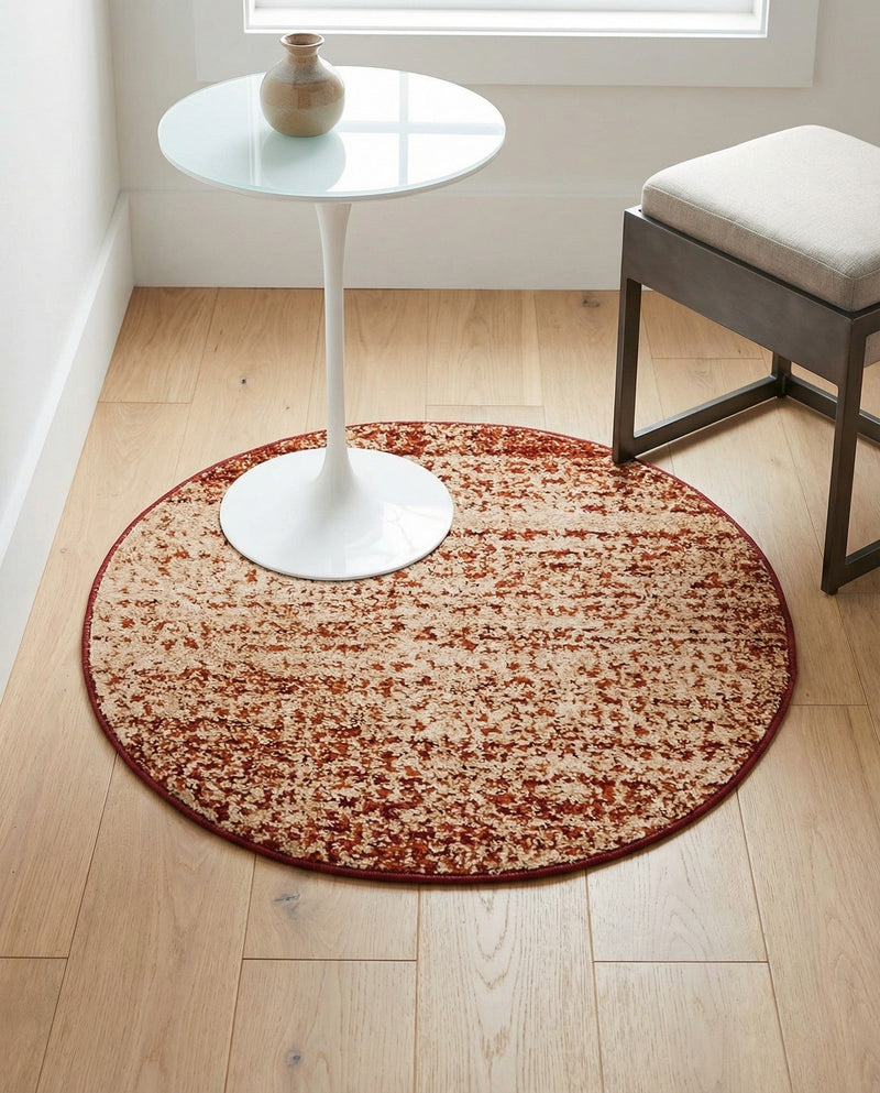 Autumn Meadow Collection Area Rug -  Ironbark Round Terracotta  lifestyle 79