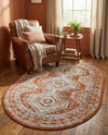 Savannah Elegance Collection Area Rug -  Tybee (Terracotta) Oval Terracotta  lifestyle 52
