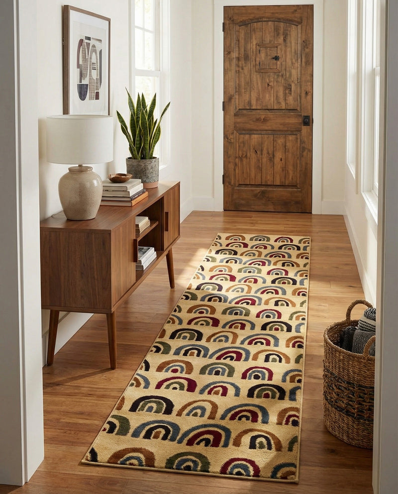Bistro Lounge Collection Area Rug -  Breve Runner Cream  lifestyle 58