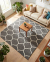 Trellis Mosaic Collection Area Rug -  Pergolatown (Dark Gray) Square Dark Gray  lifestyle 82