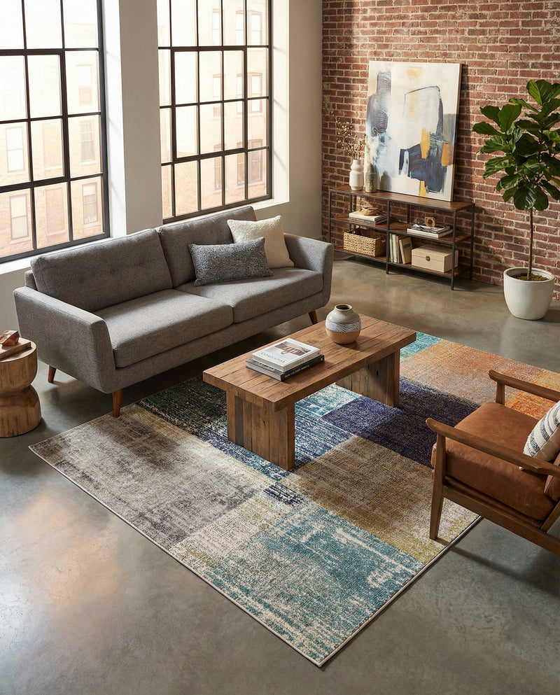 Colorburst Oasis Collection Area Rug - Palette Rectangle Multi  lifestyle 10
