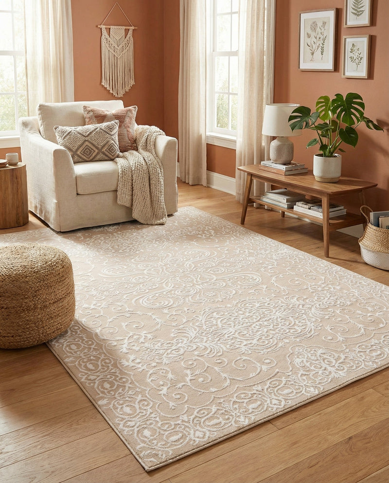 Andes Summit Collection Area Rug -  Lanín Rectangle Beige  lifestyle 16