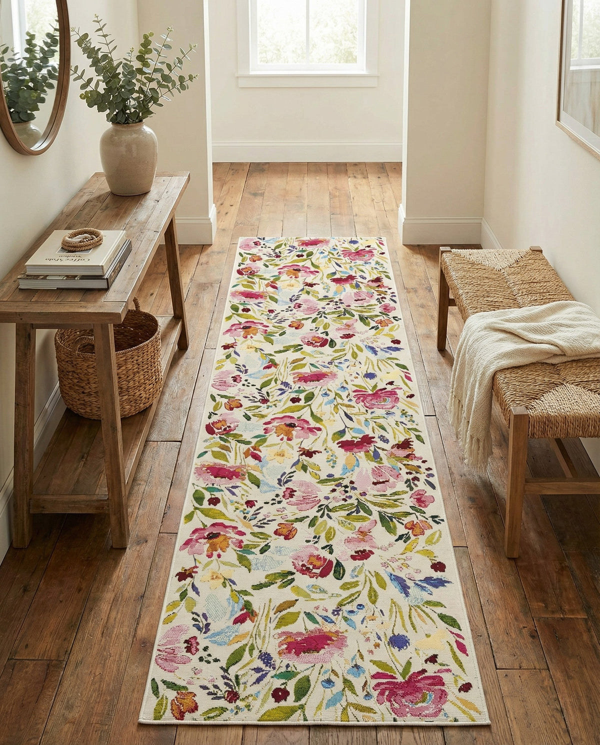 Seaside Blooms Collection Area Rug -  Meadow Runner Multi  lifestyle 93