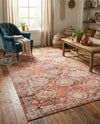 Seville Stripes Collection Area Rug -  Cordoba (Brick Red) Rectangle Brick Red  lifestyle 17
