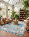 Arcadia Rugs Collection Area Rug - Eden (Aqua and Blue) Rectangle Aqua and Blue  lifestyle 21