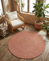 Highland Woven Jute Collection Area Rug - Glenmore (Rust Red) Round Rust Red  lifestyle 59