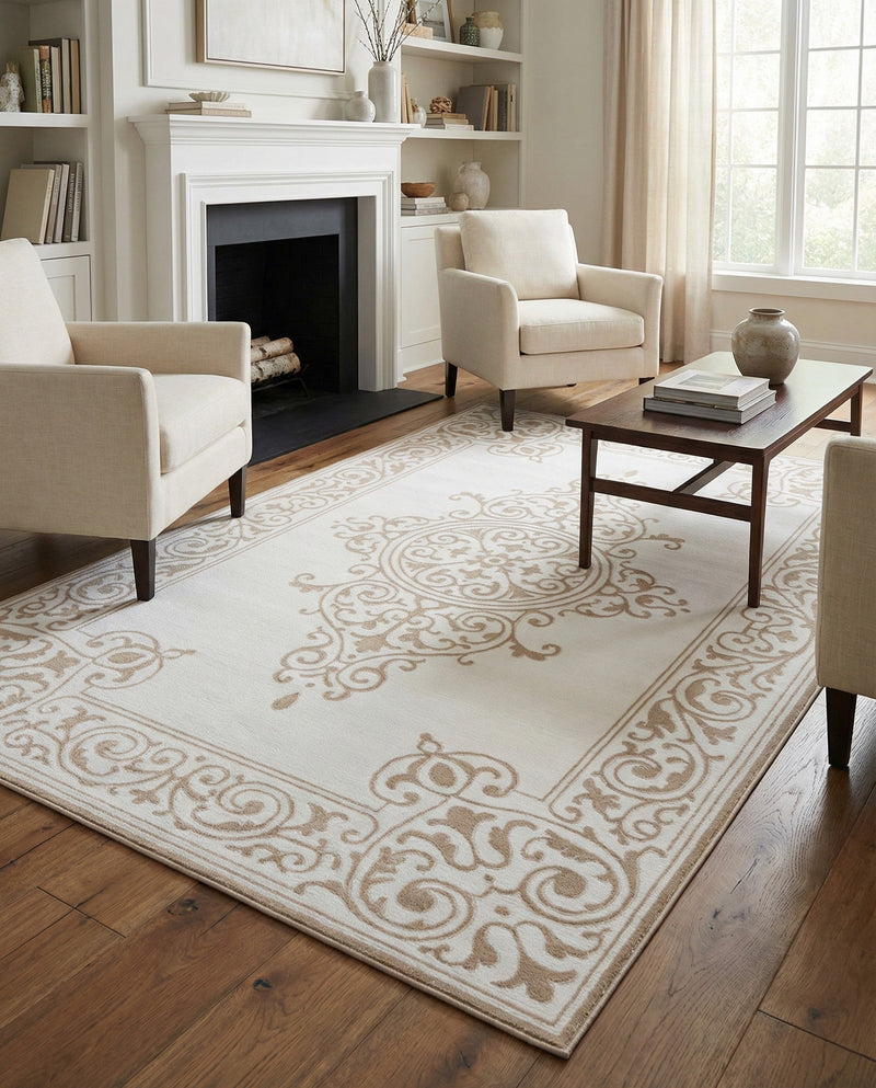Sanctuary Retreat Collection Area Rug - Haven Rectangle Snow White  lifestyle 31