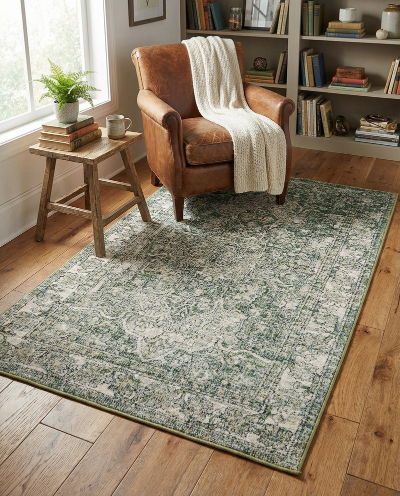 Savannah Soiree Collection Area Rug -  Everglade (Green) Rectangle Green  lifestyle 24