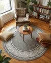 Soho Elegance Collection Area Rug -  Mercer (Gray) Round Gray  lifestyle 44