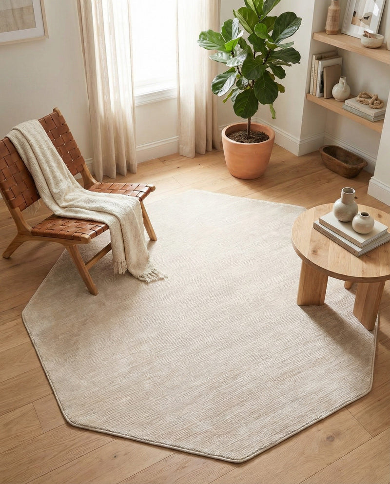 Bloomsbury Elegance Collection Area Rug -  Kensington (Ivory) Octagon Ivory  lifestyle 71