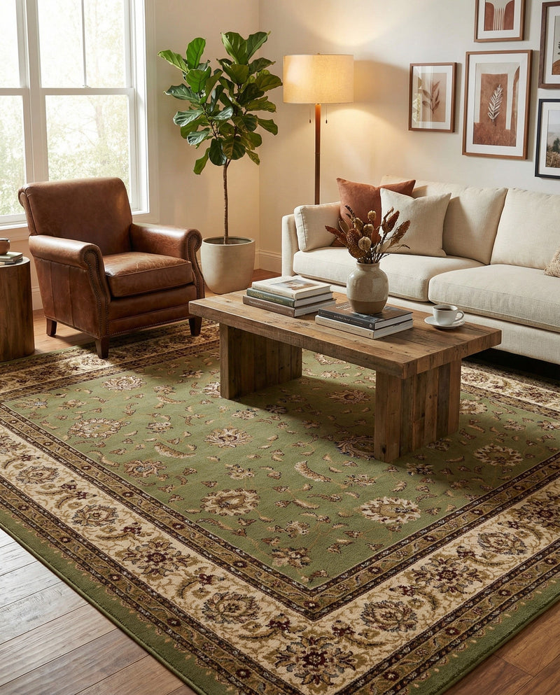 Jaipur Elegance Collection Area Rug -  Nahargarh (Green) Square Green  lifestyle 72