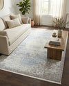 Rustic Charm Revival Collection Area Rug -  Meadowland Rectangle Light Blue  lifestyle 33