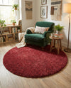 Alpine Plush Collection Area Rug -  Cortina (Poppy) Round Poppy  lifestyle 58