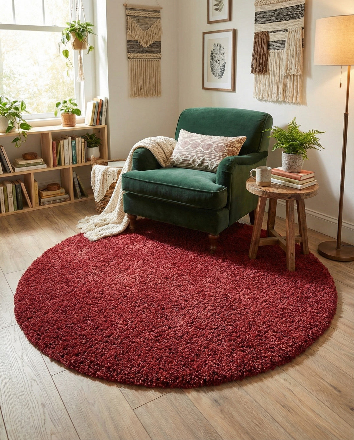 Alpine Plush Collection Area Rug -  Cortina (Poppy) Round Poppy  lifestyle 58