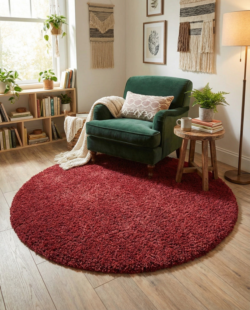 Alpine Plush Collection Area Rug -  Cortina (Poppy) Round Poppy  lifestyle 58